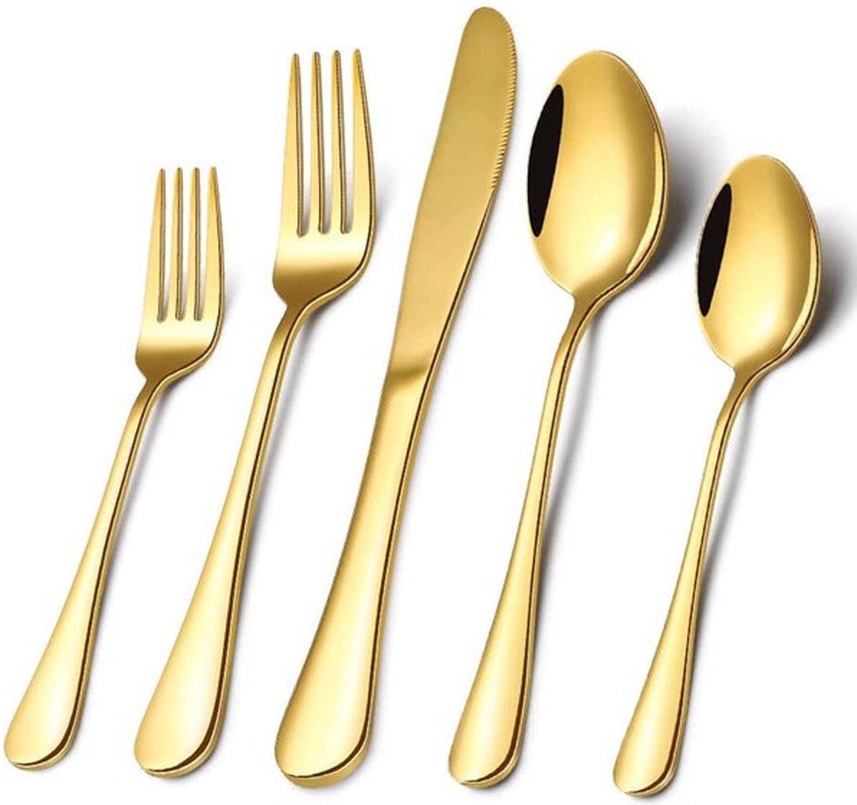 SensaHome - 20-Delige Bestek set - Inclusief Mes/Vork/Lepel - 4 Personen - Goud