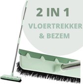 Powarkleen - Vloertrekker met steel & bezem 2 in 1 - Vloerwisser voor Badkamer vloer - Mint