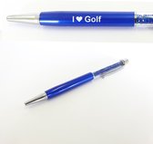 Pen Met Diamantjes En Gravering - I Love Golf