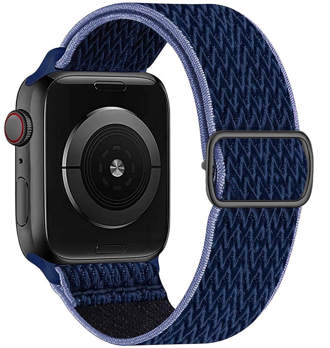 Smart Watch elastische nylon loop band - BLAUW - Geschikt voor Apple Watch bandje 42 - 44 - 45 mm - Series 1 2 3 4 5 6 7 SE - Smartwatch iWatch horloge band - 42mm 44mm 45MM - elastische NYLON - BLAUW