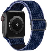 RNZV - Apple Watch elastische nylon loop band - BLAUW - Geschikt voor Apple Watch bandje 42 / 44 / 45 mm - Series 1 2 3 4 5 6 7 SE - Smartwatch iWatch horloge band - 42mm 44mm 45MM - elastische NYLON - BLAUW