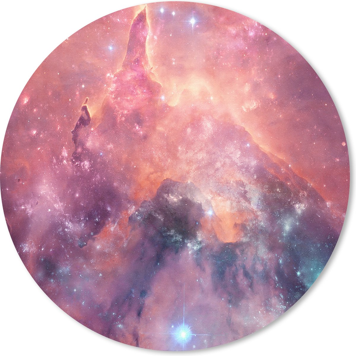 Muismat rond 40x40 cm - Mousepad Ruimte - Sterren - Heelal - Ronde muismatten