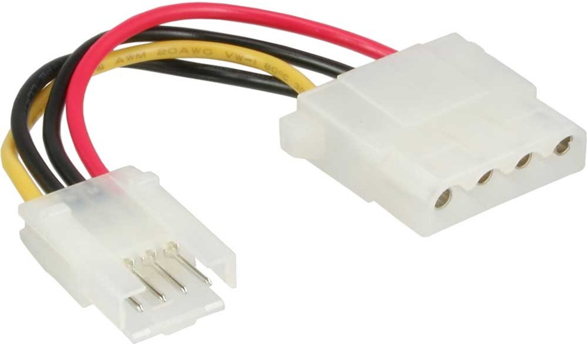 Floppy (m) - Molex (v) voedingskabel - 0,05 meter