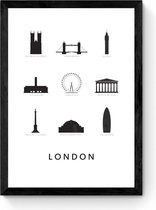 London - Architectuur Poster - Ingelijst