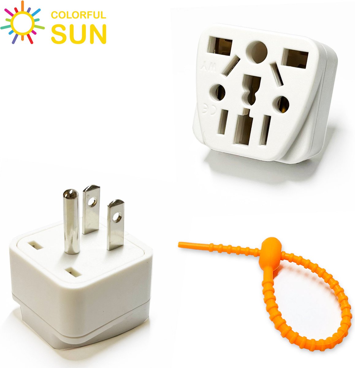 Colorful Sun® Universal World Plug - America USA - Travel Plug Type B - 1  pièce 