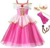 Prinsessenjurk Aurora - maat 104/110 (110) - Verkleedkleren Meisje - Speelgoed - Roze Verkleedjurk