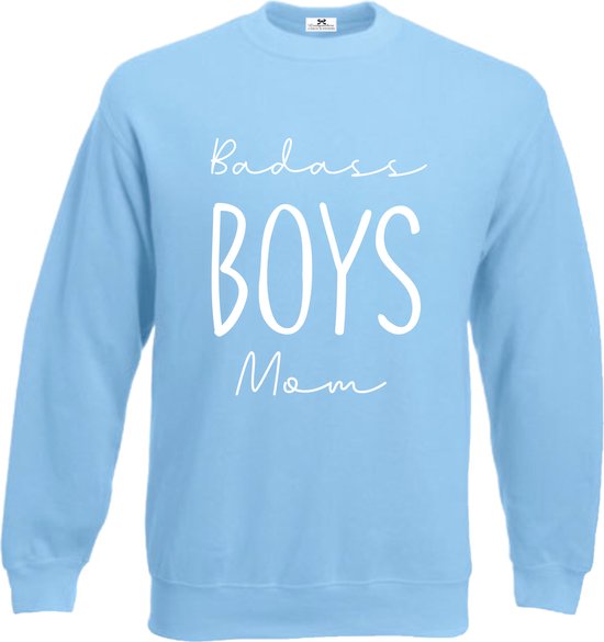 Sweater lichtblauwBadass boys momMaat S