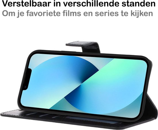 Coque pour iPhone 14 Case Book Case Cover Wallet Cover Walletcase - Coque pour iPhone 14 Case Bookcase Case - Zwart