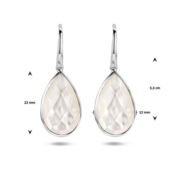 Glams oorhangers parelmoer franse haak - Zilver