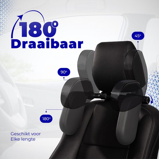 Hopeas Hoofdsteun voor in de auto, verstelbaar, voor kinderen en volwassenen, eenvoudig te installeren