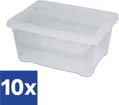 Boîte de Opbergbox Wooners® avec couvercle - 1,7 l - 10 pièces - Transparent