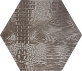 Tannery Leather - Placemats - Leer - Croco - Grijs - Hexagon - 2 stuks