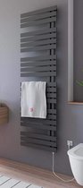 Bol.com Schulte BREDA - elektrische designradiator - 60x169cm - antraciet - handdoekdroger - aansluiting rechts continustroom - ... aanbieding