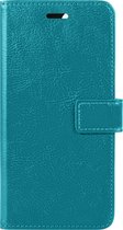 Hoes Geschikt voor iPhone 14 Hoesje Bookcase Hoes Flip Case Book Cover - Hoesje Geschikt voor iPhone 14 Hoes Book Case Hoesje - Turquoise