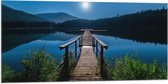 WallClassics - Drapeau - Jetty on Clear Blauw Water - 100x50 cm Photo sur Drapeau Polyester