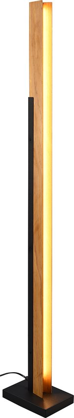 LED Vloerlamp - Vloerverlichting - Trion Kamilia - 16W - Warm Wit 3000K - Dimbaar - Rechthoek - Mat Zwart - Aluminium