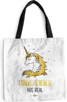 Sac bandoulière - Sac de plage - Shopper Une illustration d'une licorne blanche et jaune - 40x40 cm - Sac en coton