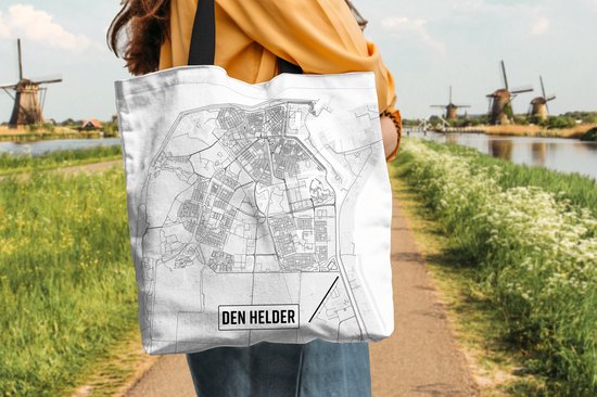 Sac à bandoulière - Sac de plage - Shopper City map Den Helder - 45x45 cm - Sac en coton