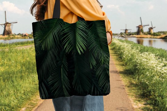 Sac bandoulière - Sac de plage - Shopper Feuilles - Tropical - Motifs - 45x45 cm - Sac en coton