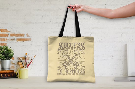 Sac Bandoulière - Sac De Plage - Clé Shopper - Rétro - Lettres - 40x40 cm - Sac Coton