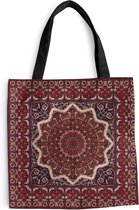 MuchoWow® Schoudertas - Strandtas - Big Shopper - Boodschappentas - Perzisch Tapijt - Mandala - Rood - 45x45 cm - Katoenen tas