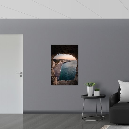 WallClassics - Dibond - Vue sur la plage - Photo 70x105 cm sur aluminium (avec système d'accrochage)