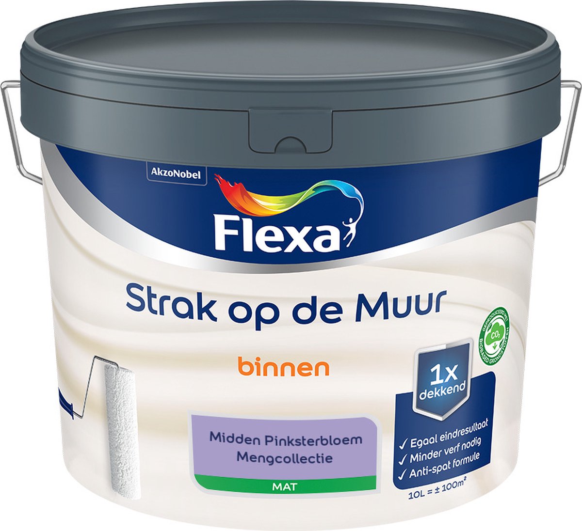 Flexa Strak op de Muur Muurverf - Mat - Mengkleur - Midden Pinksterbloem - 10 liter