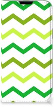Leuk Telefoonhoesje iPhone 14 Plus Bookcase Zigzag Groen