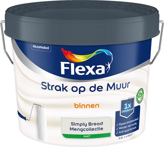 Foto: Flexa strak op de muur muurverf mengcollectie simply bread 2 5 liter