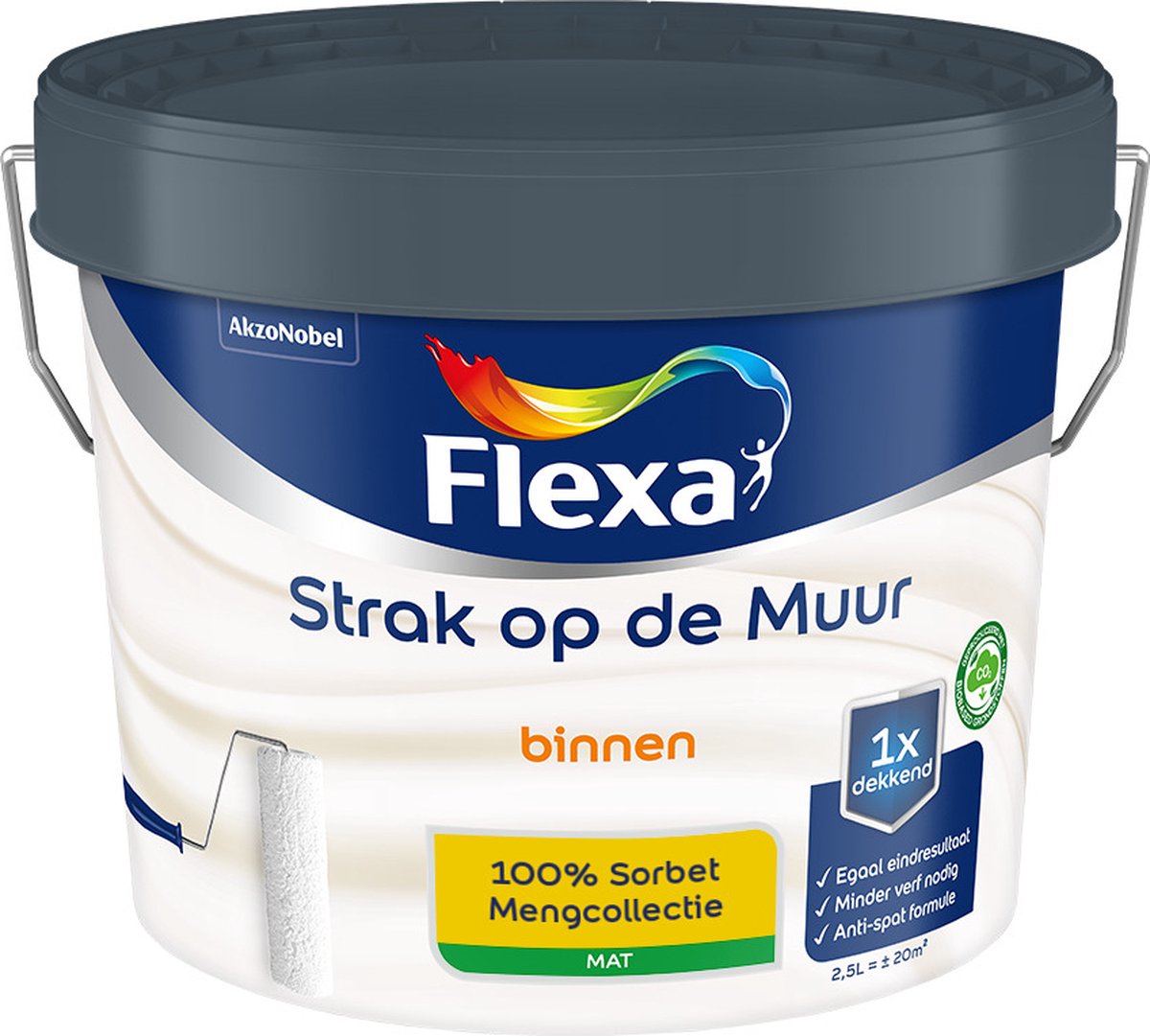 Flexa - Strak op de muur - Muurverf - Mengcollectie - 100% Sorbet - 2,5 liter