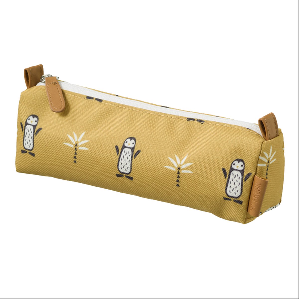 Fresk Etui Unisex – Waterafstotende Pennenzak - Etuis voor School - Pennenbakje voor Kinderen - Schoolspullen - -Mosterd - Pinguin