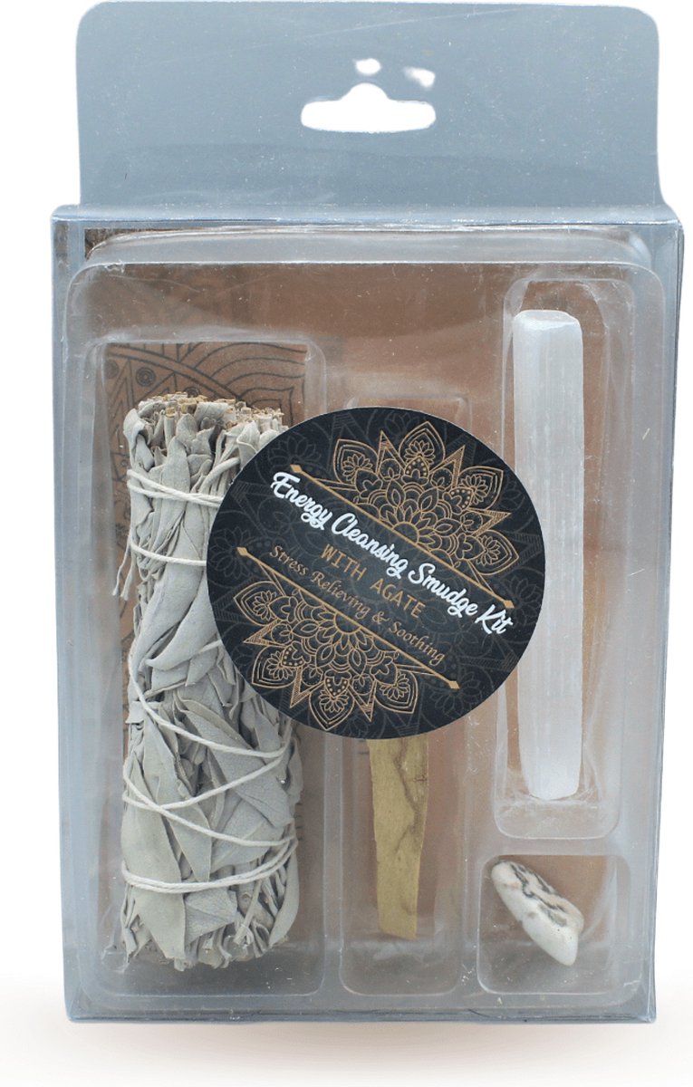 Energie reinigde smudge kit met Agaat