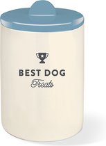 Petshop by Fringe studio - 465104 - Fringe - Best Dog Blue Treat Jar  Keramiek - Keramieken - Snoeppot hond - Pot voor snack - Pot voor hondenkoekjes - Voorraadbus - Leuke Voorraadpot - Bewaarpot - Opbergpot