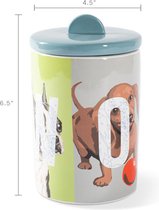 Petshop by Fringe studio - Woof Ceramic Treat Jar - 465109 - Keramiek - Keramieken - Snoeppot hond - Pot voor snack - Pot voor hondenkoekjes - Voorraadbus - Leuke Voorraadpot - Bewaarpot - Opbergpot
