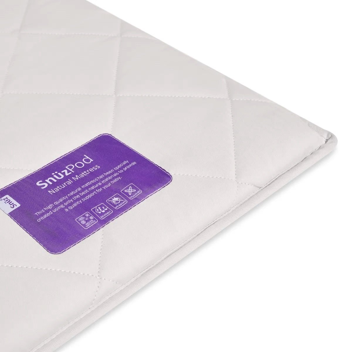 Snuz Baby Matratze für SnuzPod 4 - 40cm x 75.5cm, Atmungsaktiv, Staubmilbenhemmend, Kinderbettmatratzen mit Abnehmbarem und Waschbarem Bezug, Geeignet von der Geburt Bis Zum 6. Monat