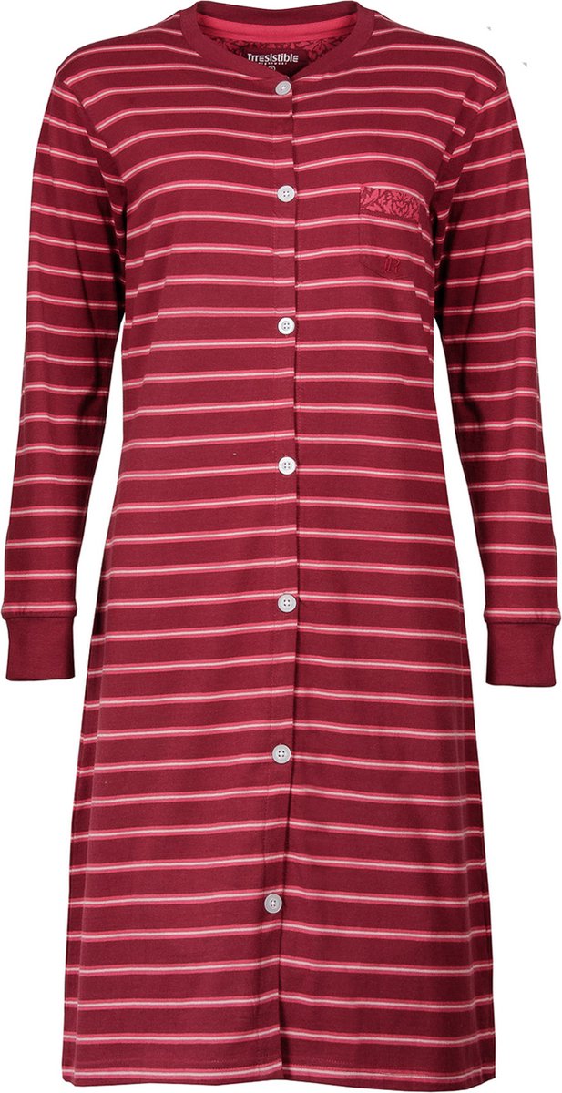 Irresistible Dames Nachthemd - Doorknoop - Katoen - Rood
