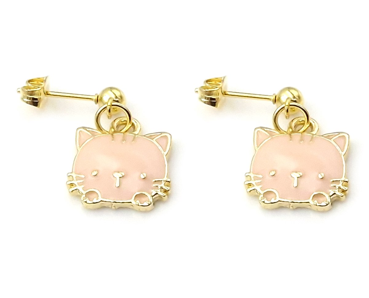 Boucles d'oreilles d'oreilles clous d'oreilles or avec pendentif Hello Kitty  rose pour... | bol.com