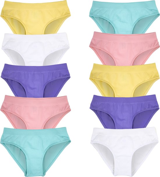 Meisjes ondergoed - Microfiber dames slips - VOORDELIGE 12 PACK 104/116  SJ01 | bol.com
