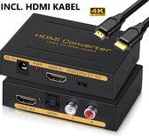 HDMI naar HDMI + Audio (SPDIF + R / L) Converter (EU Plug) Plus HDMI Kabel (zwart)