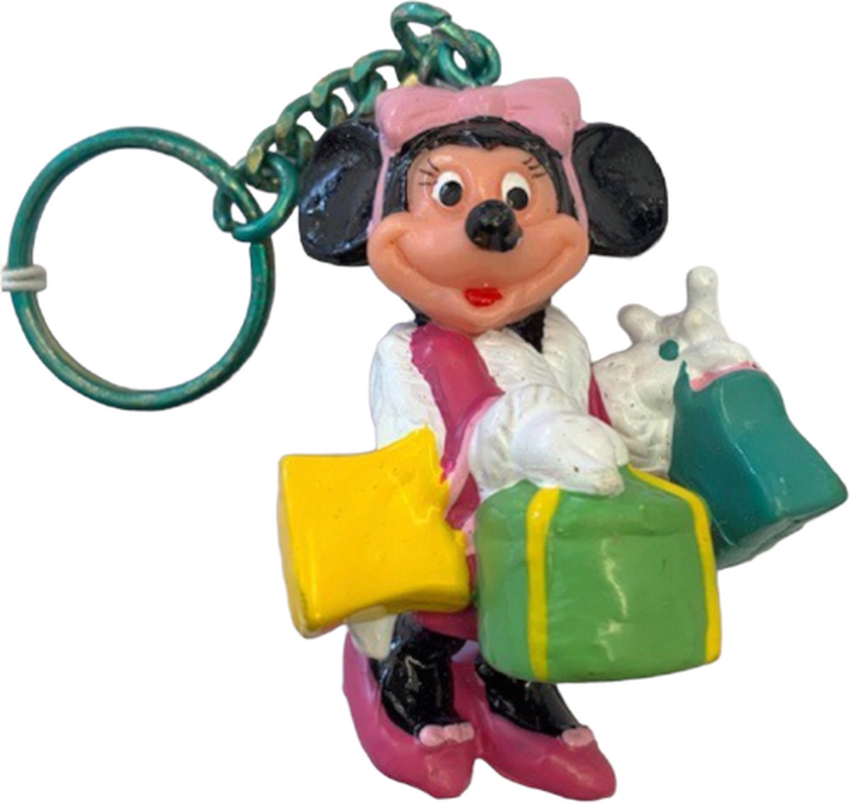 Minnie Mouse Disney speelfiguurtje - Kerst - Kerstinkopen - sleutelhanger +/- 6 cm
