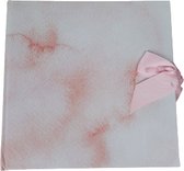 Album photo avec noeud rose - Wit / Rose - Carton / Papier - 24,5 x 24,5 cm - Livre photo - Artisanat - DIY