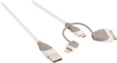 Nedis BBM39410W10, 1 m, USB A, Micro-USB B, USB 2.0, Blanc