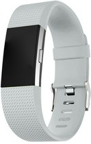 Bandje Voor Fitbit Charge 2 - Sport Band - Lichtgrijs - Maat: SM - Horlogebandje, Armband