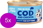 5x Edgard & Cooper Kitten Chunks Kip & Kabeljauw - Kattenvoer - 85g