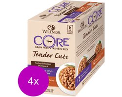 Wellness Core Tender Cuts Turkey Selection - Kattenvoer - 4 x Kalkoen 6x85 g