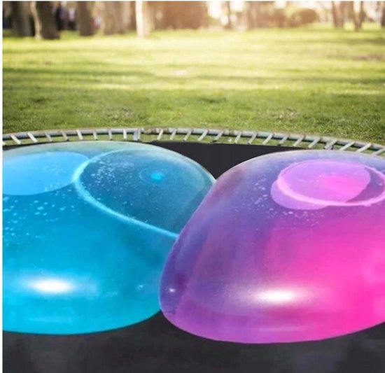 Mega water ball geel heel grote waterballon opblaasbaar met lucht