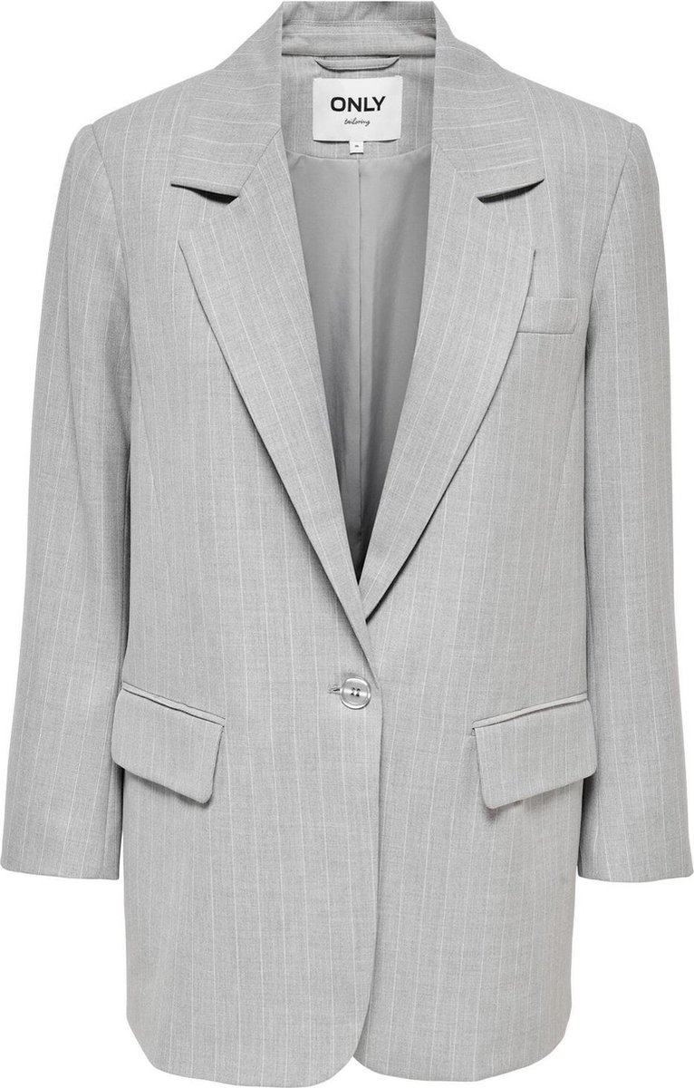 Only Blazer Onllana-brie L/s Ovrs Pins Blazer C 15264527 Light Grey Mela/white Pins Dames Maat - 36