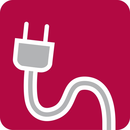 Icône d'une prise électrique avec un cordon courbé.