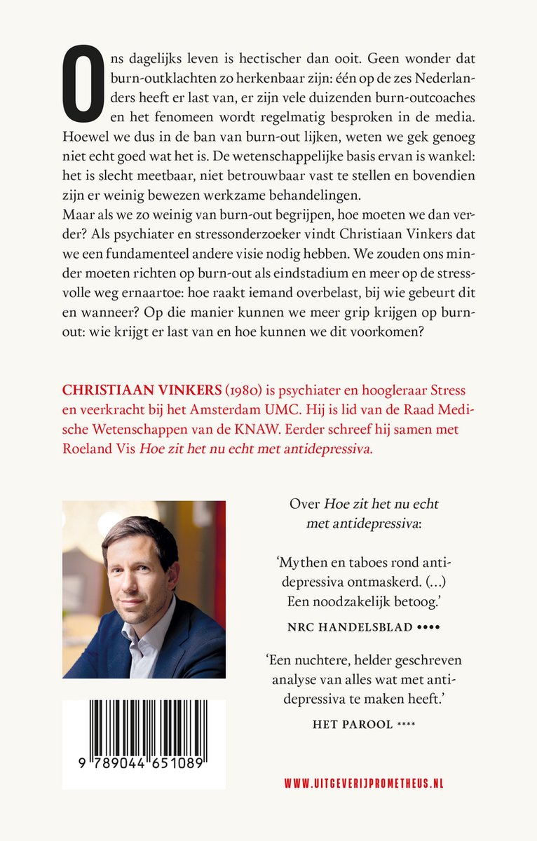 In de ban van burn-out - back cover