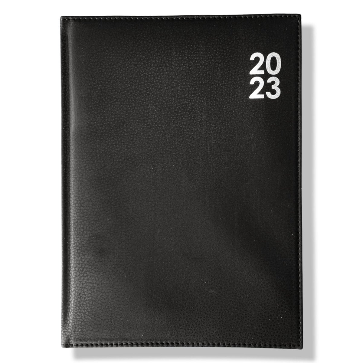 A6 Dag agenda - Lederen cover - 14.5x11cm - Zwart